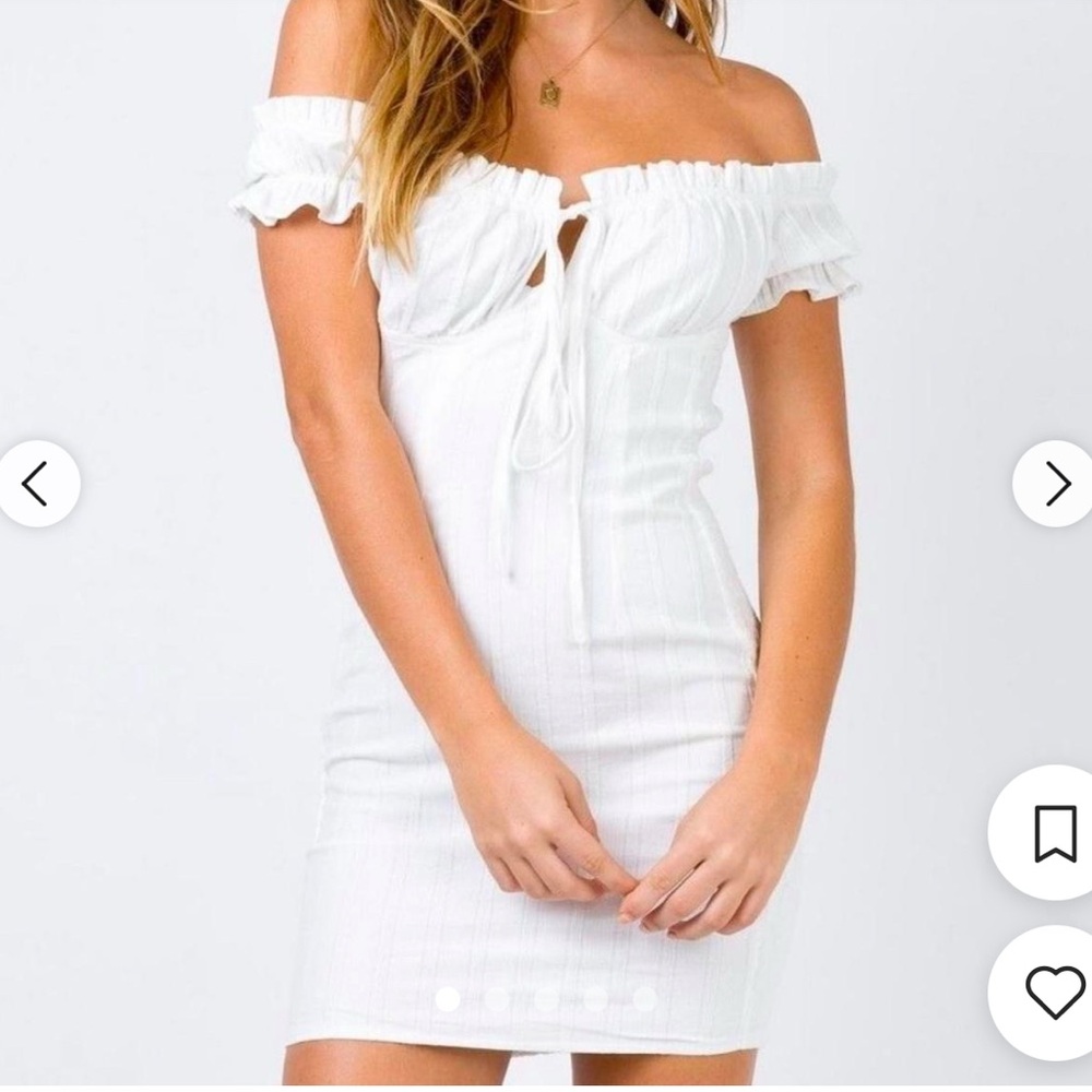 Princess Polly White Off-Shoulder Dress